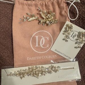 Dareth Colburn Gold and Cream Floral Hair Accessory Set